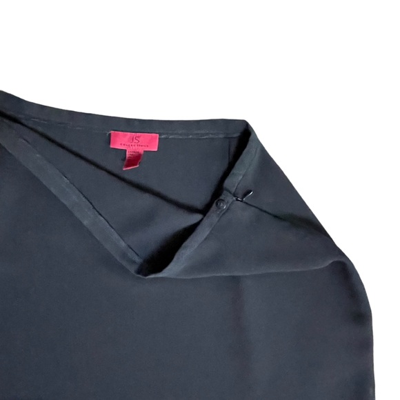 JS Collections Maxi Skirt Women 16 Black Formal Layered Chiffon Double Side Slit - Picture 9 of 16